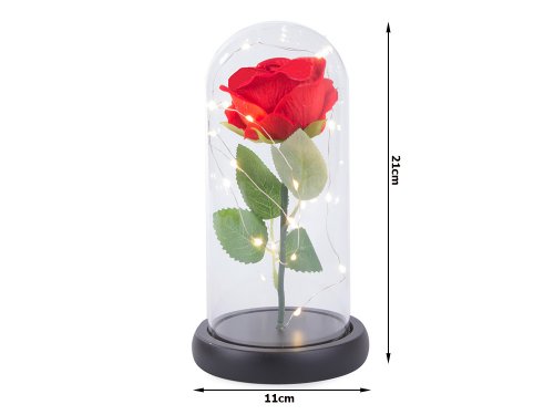 Večná ruža v sklenenej kopule LED