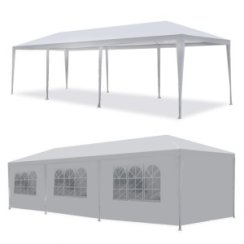 Zahradní altán stan bílý 3x9m 8 stěn Zahradní altán stan bílý 3x9m 8 stěn
