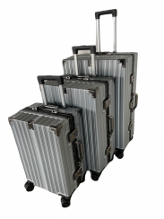 Sada luxusních cestovních zavazadel 3ks - stříbrná