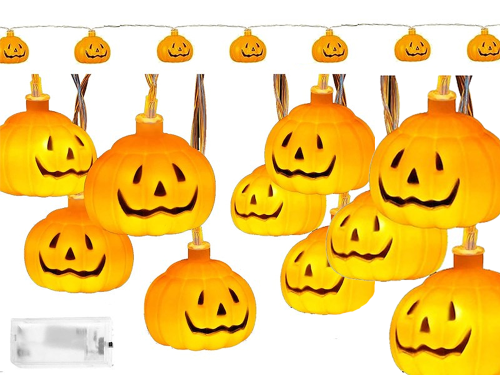 Dýňová světla 10 LED závěsná halloween 200cm