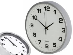 Nástěnné hodiny stříbrné 25cm
