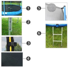 Trampolína s žebříkem modrá 252cm