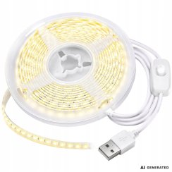 Led páska 5 m studené bílé světlo se spínačem