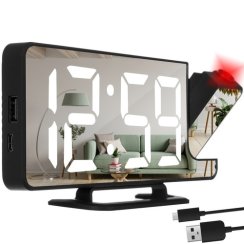 Digitální zrcadlový LED budík s projektorem