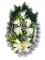 Smuteční kytice z umělých květin slza - bílá