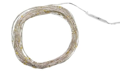 LED osvětlení na měděném drátu 100 LED teplá bílá 10m