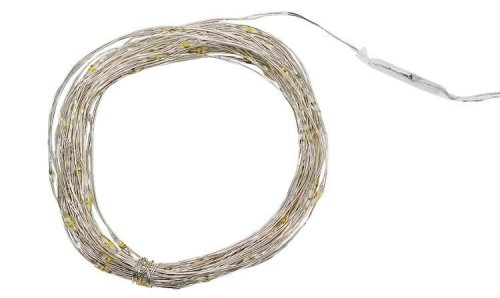 LED osvetlenie na medenom drôte 100 LED teplá biela 10m