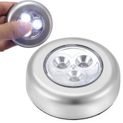 Bezdrátová samolepicí lampa 3 LED stříbrná