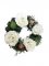 Smútočná venec z umelých kvetov - bielá