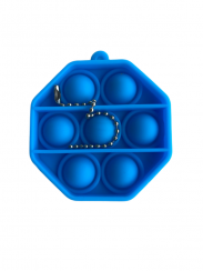 POP IT - prívesok na kľúče osemuholník modrý