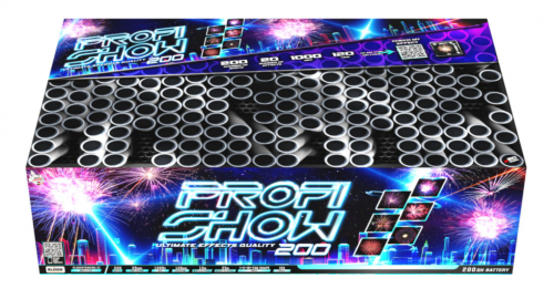 Kompaktní ohňostroj Profi show multi shape 200 ran / 20mm