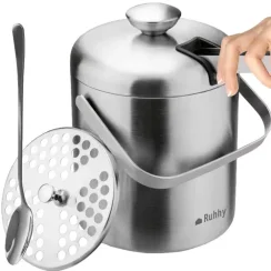 Kbelík na led s kleštičkami nerezový