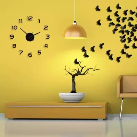 DIY černé nástěnné hodiny