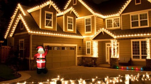 Vánoční dekorace - nafukovací Santa Claus s LED světlem 180cm