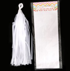 Girlanda na oslavy - Střapce bílá 11x35cm