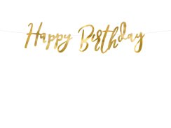 Banner Happy Birthday zlatý