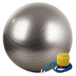 Posilovací míč 65cm s pumpou stříbrný