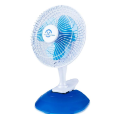 Stolní ventilátor 16cm modro bílý s klipem