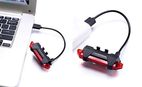 Zadné svetlo na bicykel USB
