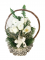 Smuteční kytice z umělých květin šiškový košík - bílé