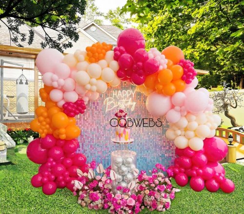 Balóniková girlanda pastelova fuchsiová mix