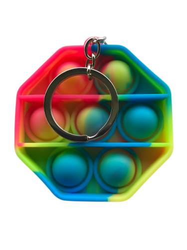 POP IT - přívěsek na klíče Osmiúhelník barevný