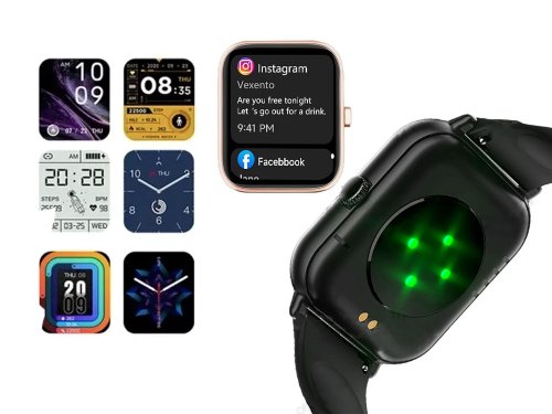 Chytré hodinky smartwatch s bluetooth - Barva: Černá