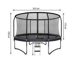 Trampolína s žebříkem černá 244cm
