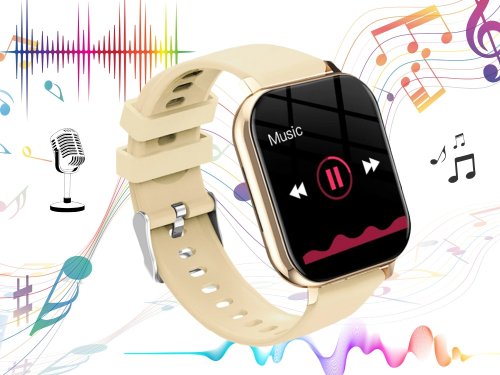 Chytré hodinky smartwatch s bluetooth - Barva: Zlatá