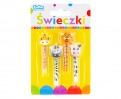 Narodeninové sviečky s hlavami ZOO 4ks