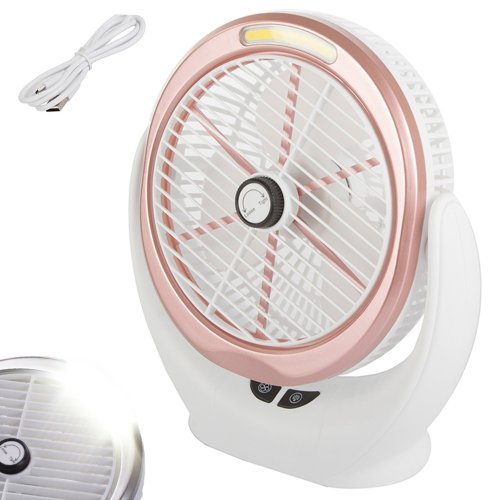 Bezdrátový stolní ventilátor LED ružový