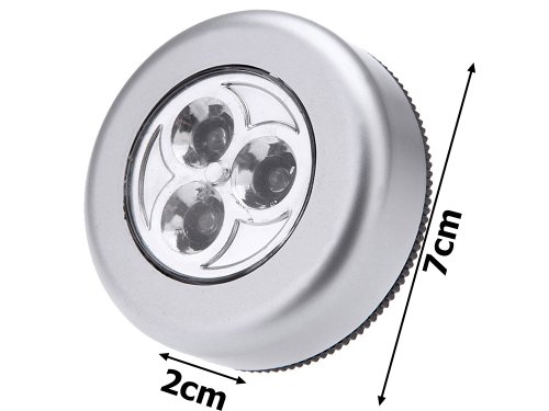 Bezdrátová samolepicí lampa 3 LED stříbrná