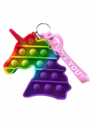Pop It antistresová hračka Jednorožec s náramkem rainbow