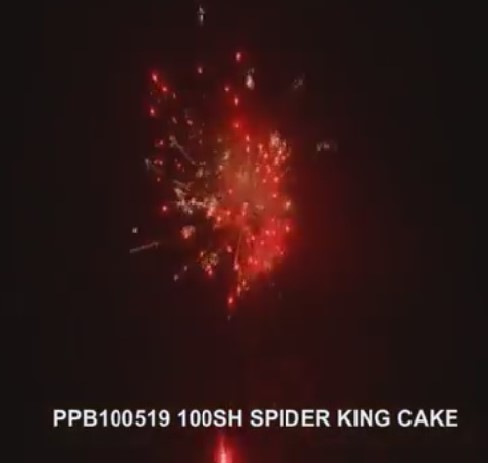 Kompaktní ohňostroj SPIDER KING CAKE 100 ran / 30 mm