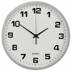 Nástěnné hodiny stříbrné 25cm