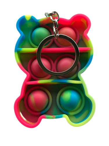 POP IT - prívesok na kľúče Medvedík farebný