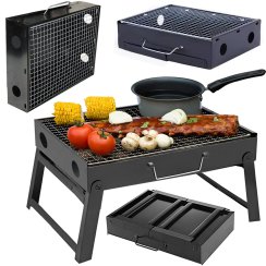 Turistický gril na dřevěné uhlí BBQ Camping