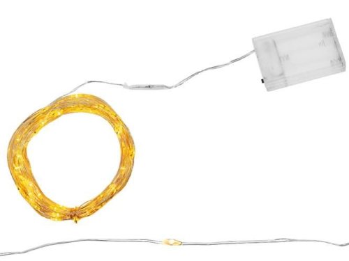 LED osvětlení na měděném drátu 100 LED teplá bílá 10m