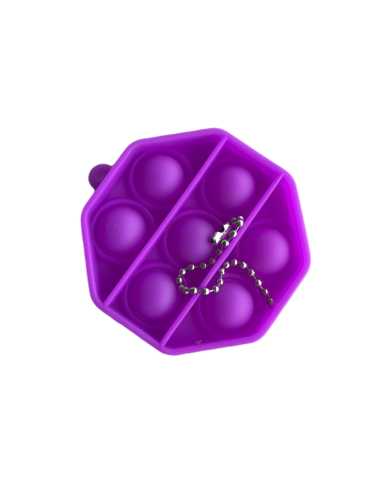 POP IT - prívesok na kľúče osemuholník fialový