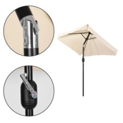 Obdélníkový zahradní deštník béžový 200x140cm
