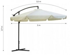 Zahradní slunečník velký skládací 300cm bílý