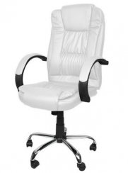 Kancelárska stolička z eko kože biela