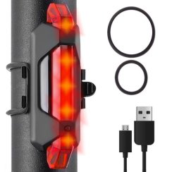 Zadní světlo na kolo USB