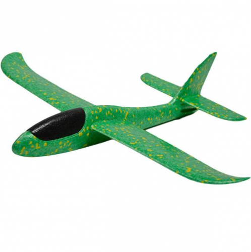 Polystyrénové hádzací lietadlo 47 cm zelené