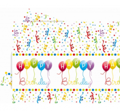 Plastový ubrus "Happy Birthday" 120x180cm