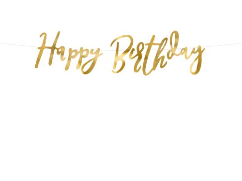 Banner Happy Birthday zlatý