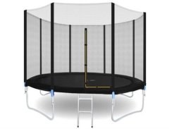 Trampolína s žebříkem černá 366cm
