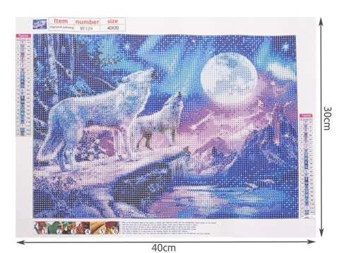 Diamantové malování 40x30cm vlci