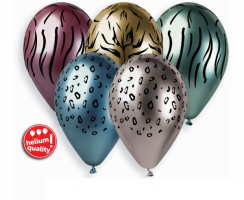 Prémiové heliové balónky Zvířátka z Afriky 5ks různé vzory