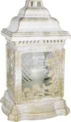 Hřbitovní lampa s vkladem bílo zlatá růže 26cm Hřbitovní lampa s vkladem bílo zlatá růže 26cm